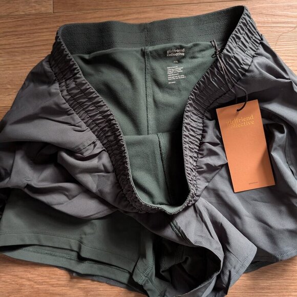 NWT Girlfriend Collective | Trail Shorts in Moss Green - Picture 7 of 12